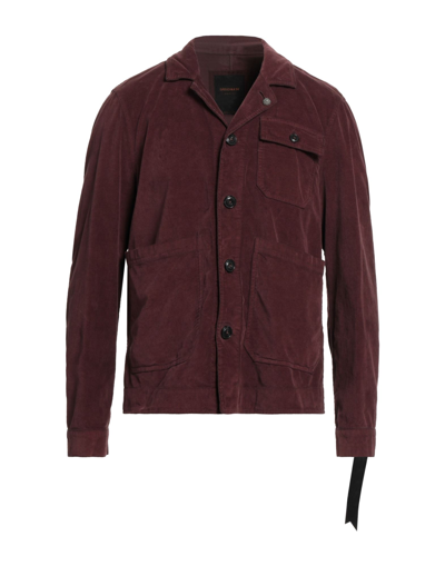 Shop Officina 36 Man Jacket Brick Red Size M Cotton, Elastane