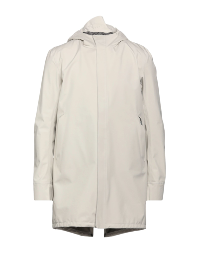 Shop Herno Man Overcoat & Trench Coat Light Grey Size 40 Polyester, Fluorine Fiber