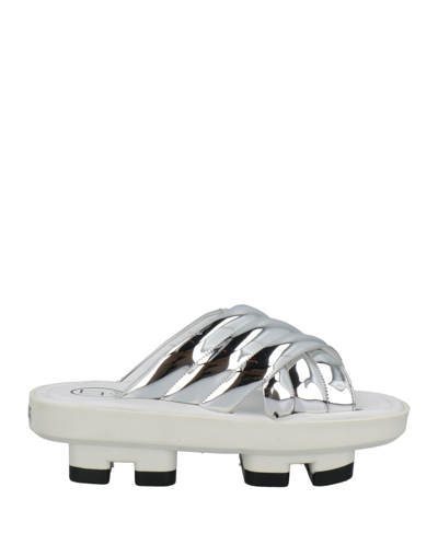 Shop Let's Thongue Woman Sandals Silver Size 7 Soft Leather