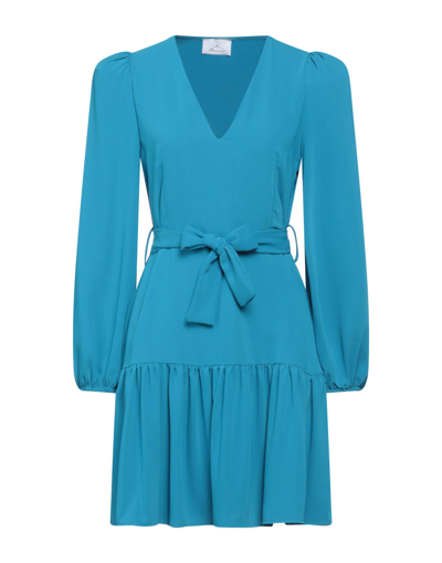 Shop Berna Woman Mini Dress Azure Size S Polyester In Blue