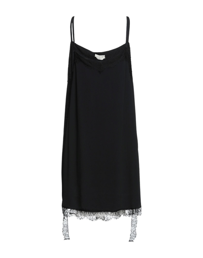 Shop Anna Molinari Woman Mini Dress Black Size 8 Acetate, Silk