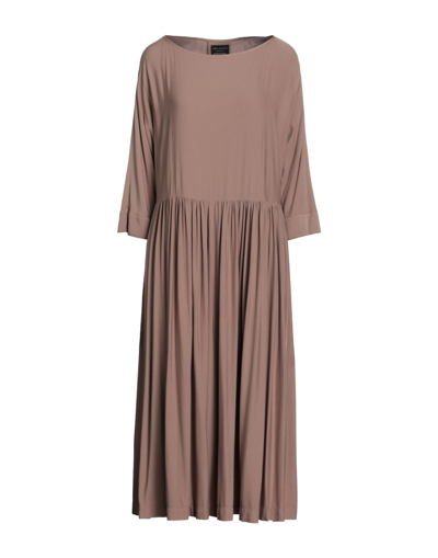 Shop Alessia Santi Woman Midi Dress Light Brown Size 6 Viscose, Elastane In Beige