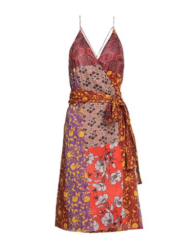 Shop Manila Grace Woman Mini Dress Burgundy Size 8 Cotton In Red