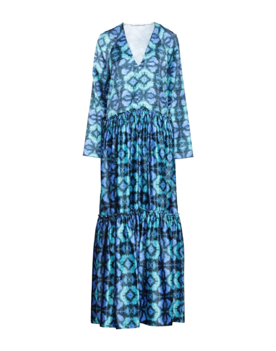 Shop Aglini Woman Maxi Dress Sky Blue Size 6 Polyester, Elastane