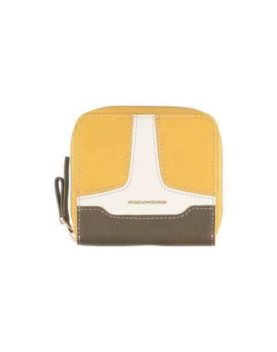 Shop Piquadro Woman Wallet Ocher Size - Bovine Leather In Yellow