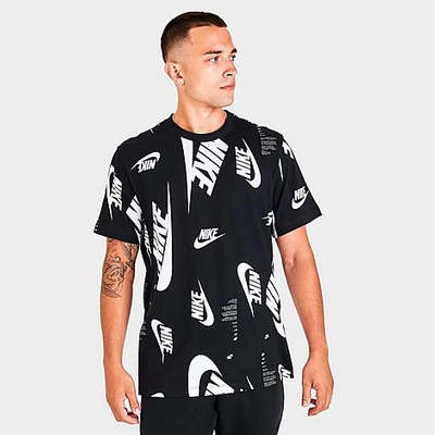 Nike Men's Sportswear All-over Futura Print Short-sleeve T-shirt In  Black/white | ModeSens