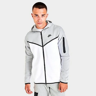 Nike Men's Sportswear Tech Fleece Taped Full-zip Hoodie In Light Smoke Grey/white/black  | ModeSens