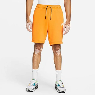 Shop Nike Men's Sportswear Tech Fleece Shorts In Kumquat/white