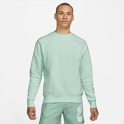 Shop Nike Sportswear Club Fleece Crewneck Sweatshirt In Green
