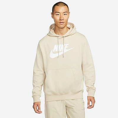 Shop Nike Men's Sportswear Club Fleece Hoodie In Rattan/rattan/white