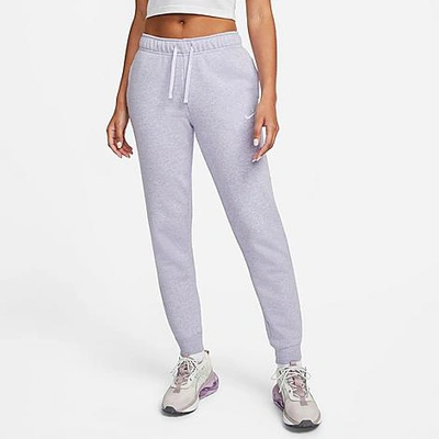 Shop Nike Women's Sportswear Club Fleece Mid-rise Jogger Pants In Light Thistle/heather/white