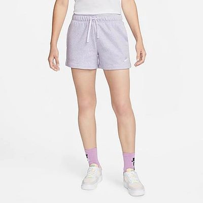Shop Nike Women's Sportswear Club Fleece Mid-rise Shorts In Light Thistle/heather/white