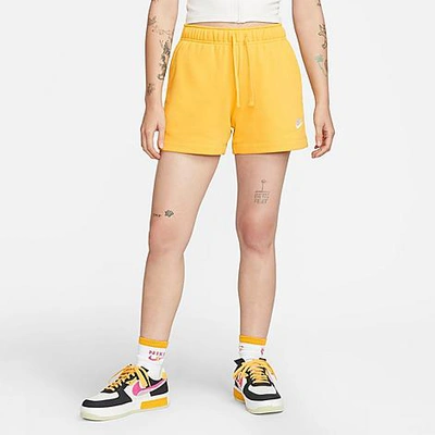 Shop Nike Women's Sportswear Club Fleece Mid-rise Shorts In Yellow
