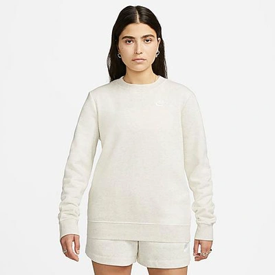 Shop Nike Women's Sportswear Club Fleece Crewneck Sweatshirt In White