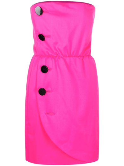 Pre-owned Givenchy 1980s Strapless Minidress In Pink