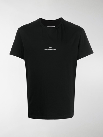 Shop Maison Margiela T-shirt Logo Clothing In Black