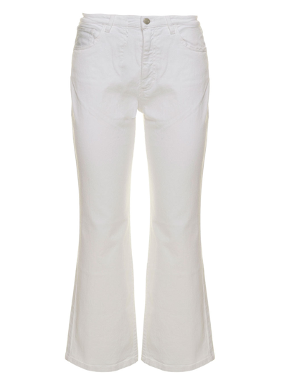 Shop Icon Denim Jeansn Slim Comfort Flared Vita Medio Alta In White