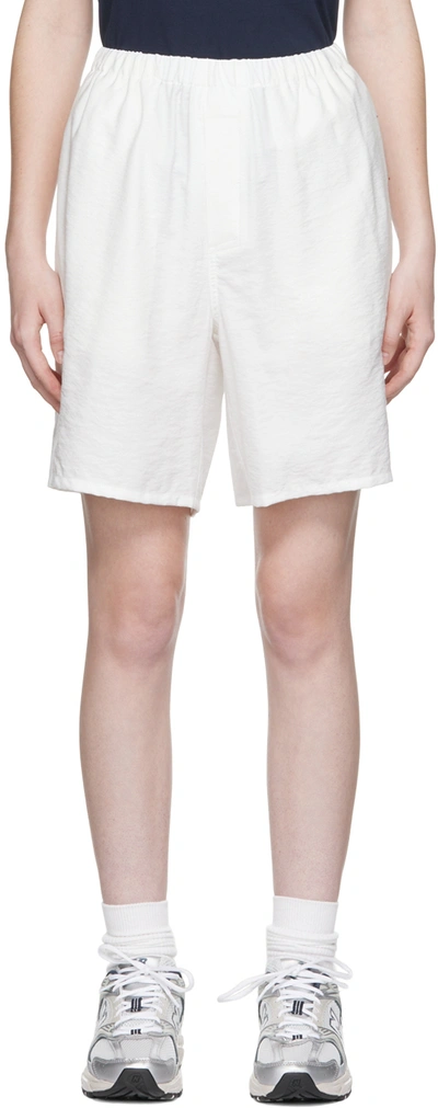 Shop Ami Alexandre Mattiussi Ssense Exclusive White Viscose Shorts In 100 White