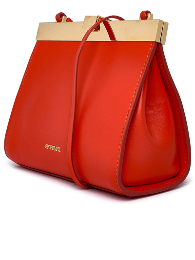 Shop Sportmax Red Leather Calco Bag In Orange