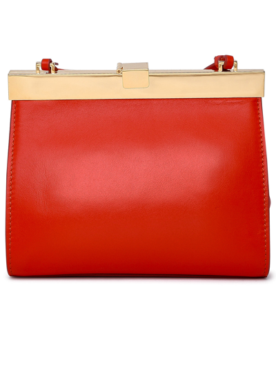 Shop Sportmax Red Leather Calco Bag In Orange