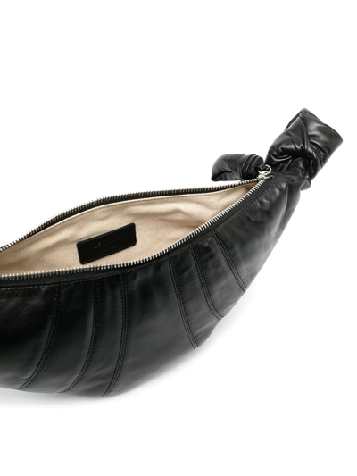 Shop Lemaire Croissant Leather Messenger Bag In Black