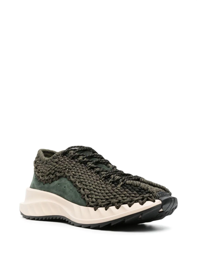 Valentino Garavani Crochet-design Lace-up Sneakers In Green | ModeSens