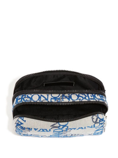 Jw Anderson Medium Logo Canvas Double Zip Pouch In Grey