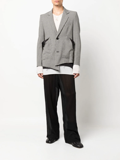 Shop Sulvam Asymmetric-hem Long-sleeve Blazer In Black
