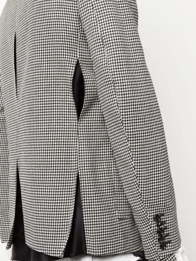 Shop Sulvam Asymmetric-hem Long-sleeve Blazer In Black