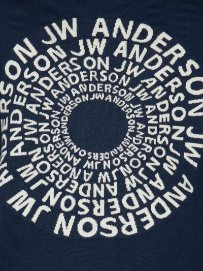 Shop Jw Anderson Swirl-logo Crew Neck Jumper In Blue