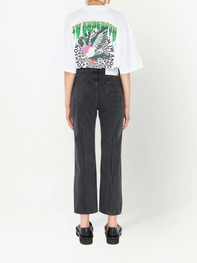 Jw Anderson Chain-detail Straight Leg Cropped Jeans In Black