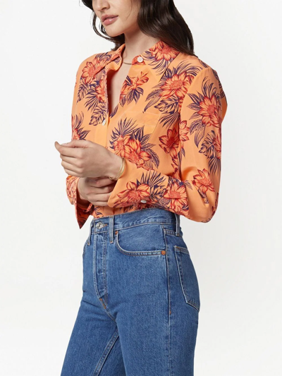 Shop Equipment All-over Floral-print Shirt In Orange