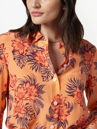 Shop Equipment All-over Floral-print Shirt In Orange