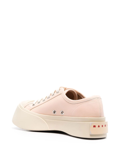 Shop Marni Pablo Leather Flatform Sneakers In Pink