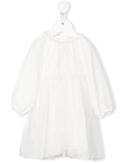 Shop Il Gufo Ruffle-detail Tulle Dress In White