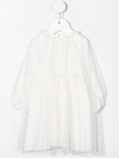 Shop Il Gufo Ruffle-detail Tulle Dress In White