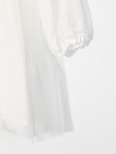 Il Gufo Ruffle-detail Tulle Dress In White
