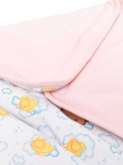 Shop Moschino Teddy Bear-print Sleeping Bag In Pink