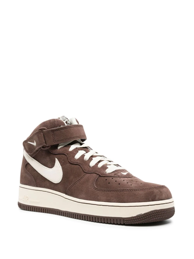 Shop Nike Air Force 1 Mid '07 Qs High-top Sneakers In Brown