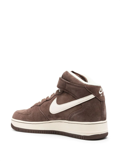 Shop Nike Air Force 1 Mid '07 Qs High-top Sneakers In Brown