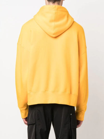 Palm Angels Bear Cotton Jersey Hoodie In Yellow