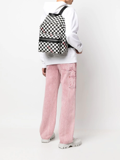 Palm Angels Damier Check Print Backpack In White