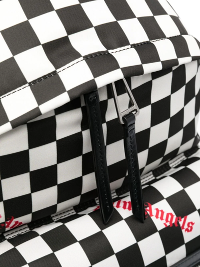 Shop Palm Angels Damier Check Print Backpack In White