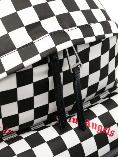 Palm Angels Damier Check Print Backpack In White