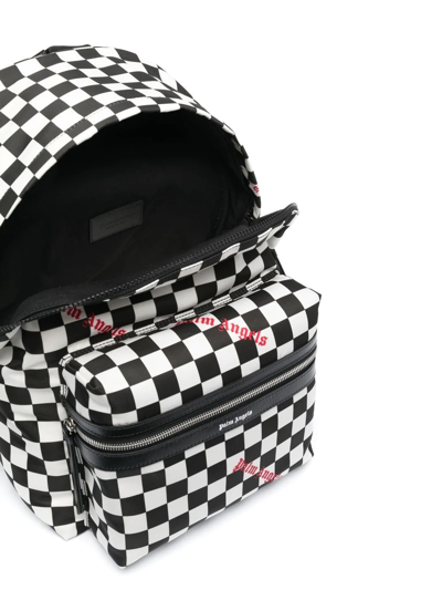 Palm Angels Damier Check Print Backpack In White