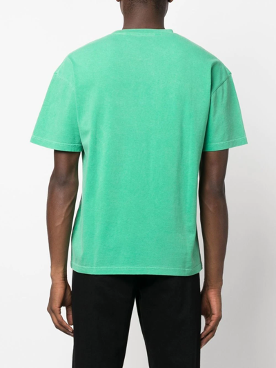 Shop Palm Angels Box Logo-print T-shirt In Green