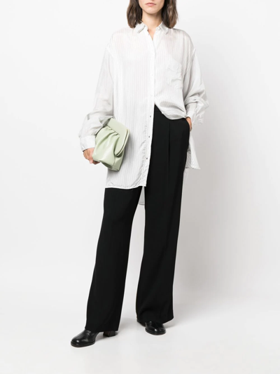 Aspesi Striped Longsleeve Blouse In White