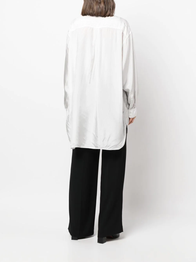 Aspesi Striped Longsleeve Blouse In White