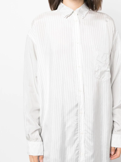 Aspesi Striped Longsleeve Blouse In White