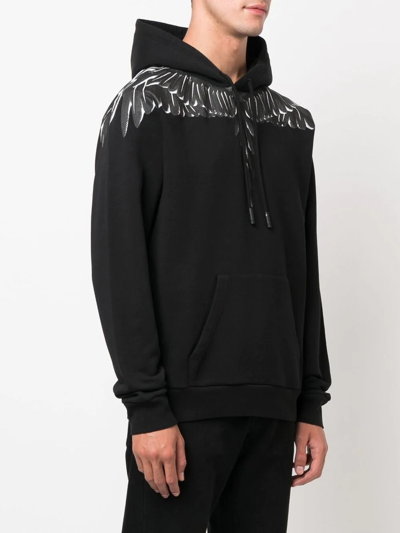 Shop Marcelo Burlon County Of Milan Wings-print Pullover Hoodie In Black